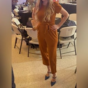 Calvin Klein tie-waist tulip-sleeve jumpsuit, size 4